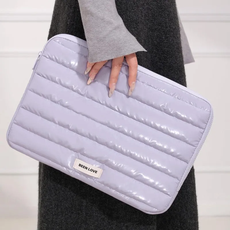 Midnight Purple Quilted Laptop Sleeve media 8