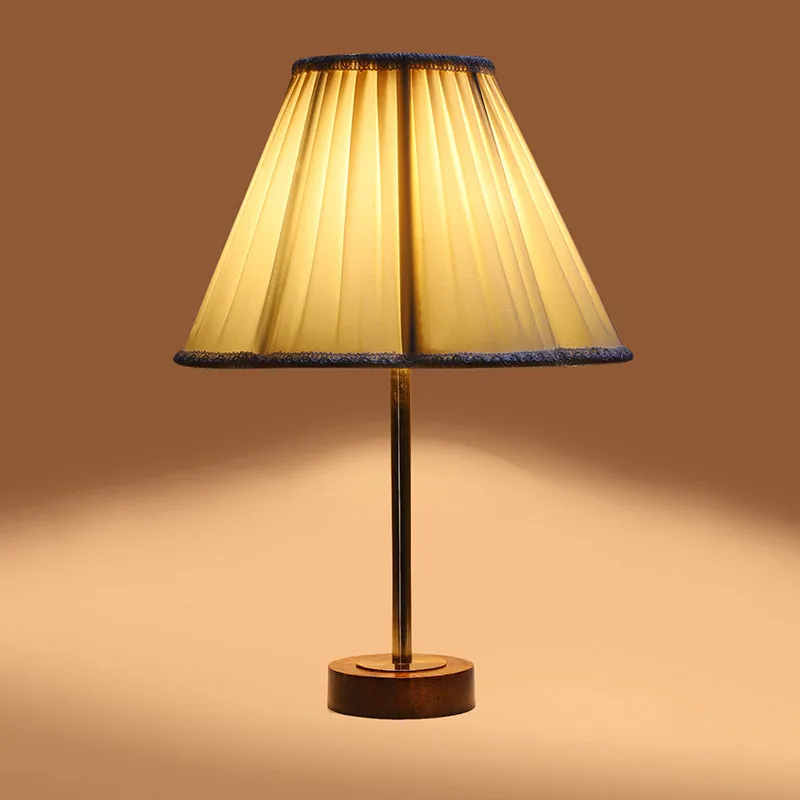 Pleatra Rodin Wooden Table Lamp - Ivory,Gold,Brown media 6