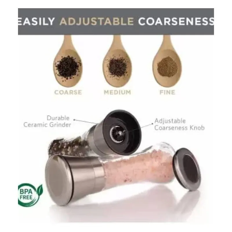 Conical Glass Salt & Pepper Shaker with Stainless Steel Top media 8