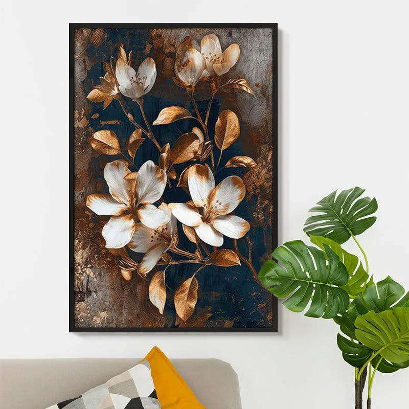 Luxe Fleuris Wall Painting With Frame media 5