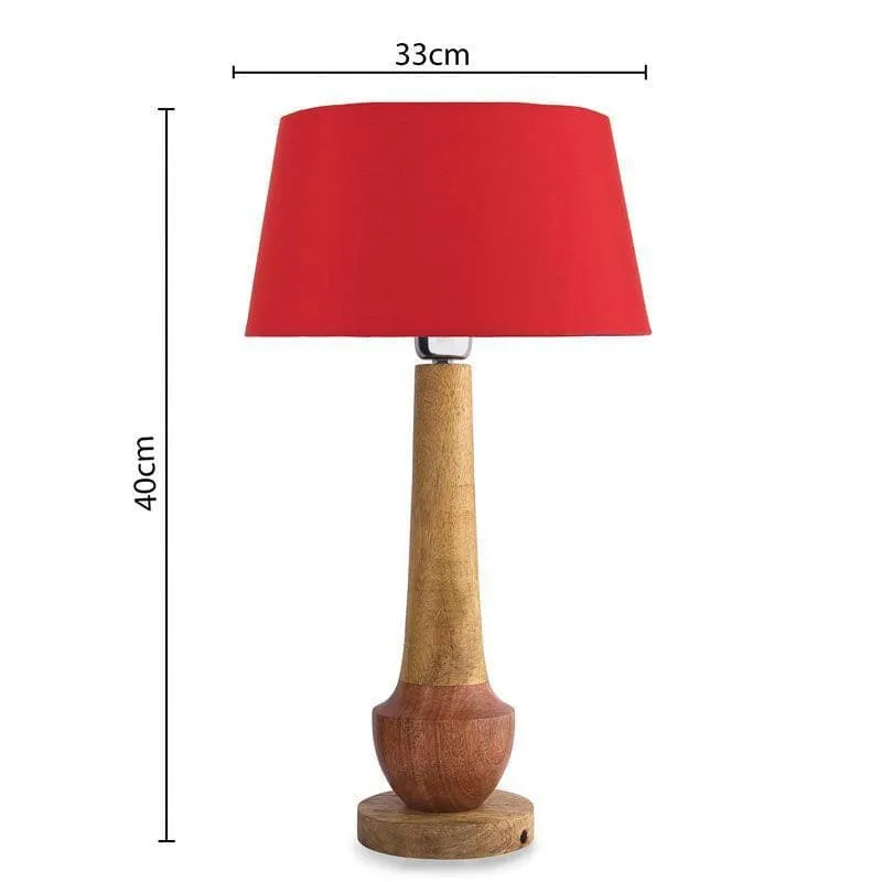 Classic Cubist Fabric Table Lamp With Drum Shade - Brown,Red media 5