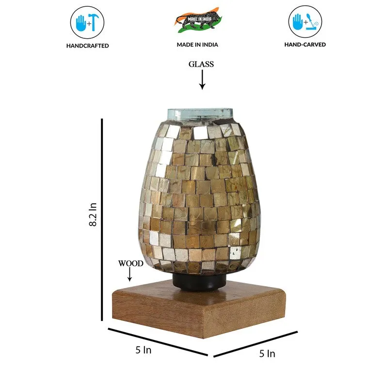 Orlina Mosaic Glass Table Lamp With Wooden Base media 9