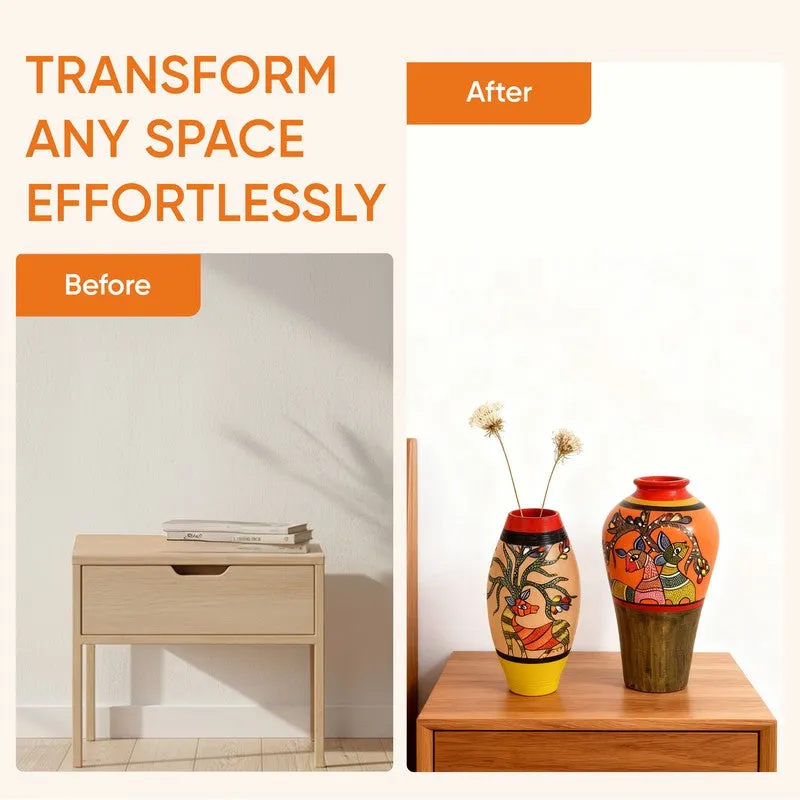 Indujanak Terracotta Vase - Two Piece Set media 9