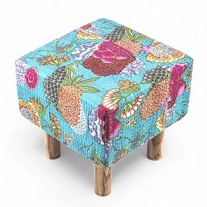 Rrixon Acacia Wooden Ottomans (Multicolor) - Set Of Two media 3
