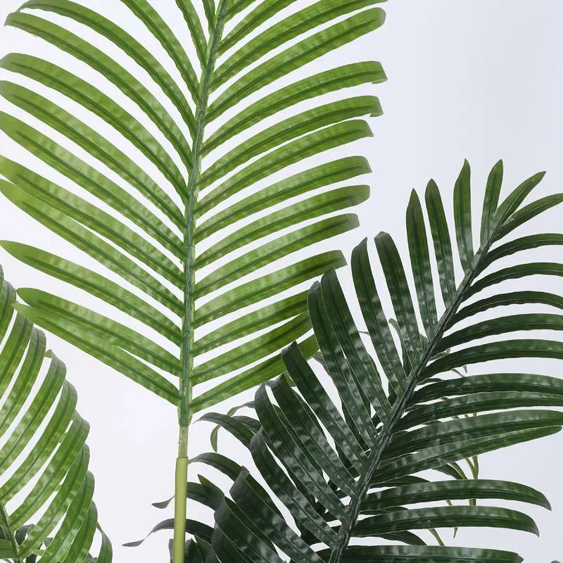 Faux Lush Areca Plam Plant With Black Plastic Pot - 4 Feet media 4