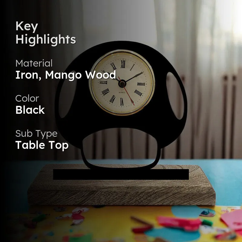 Dark Dial Analog Table Clock media 2