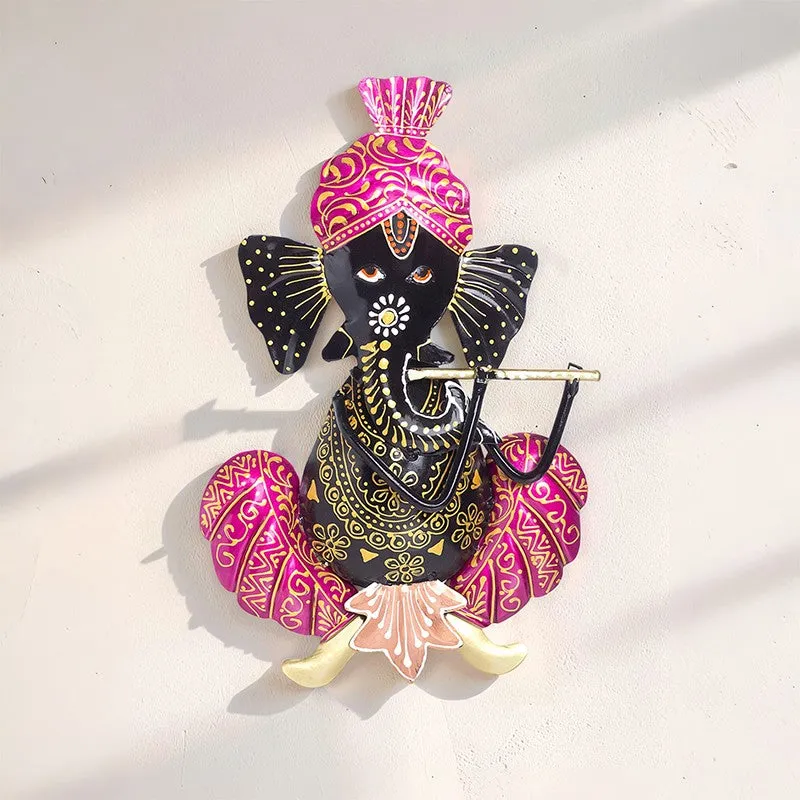 Ganesh Handcrafted Iron Wall Accent - Pink media 6