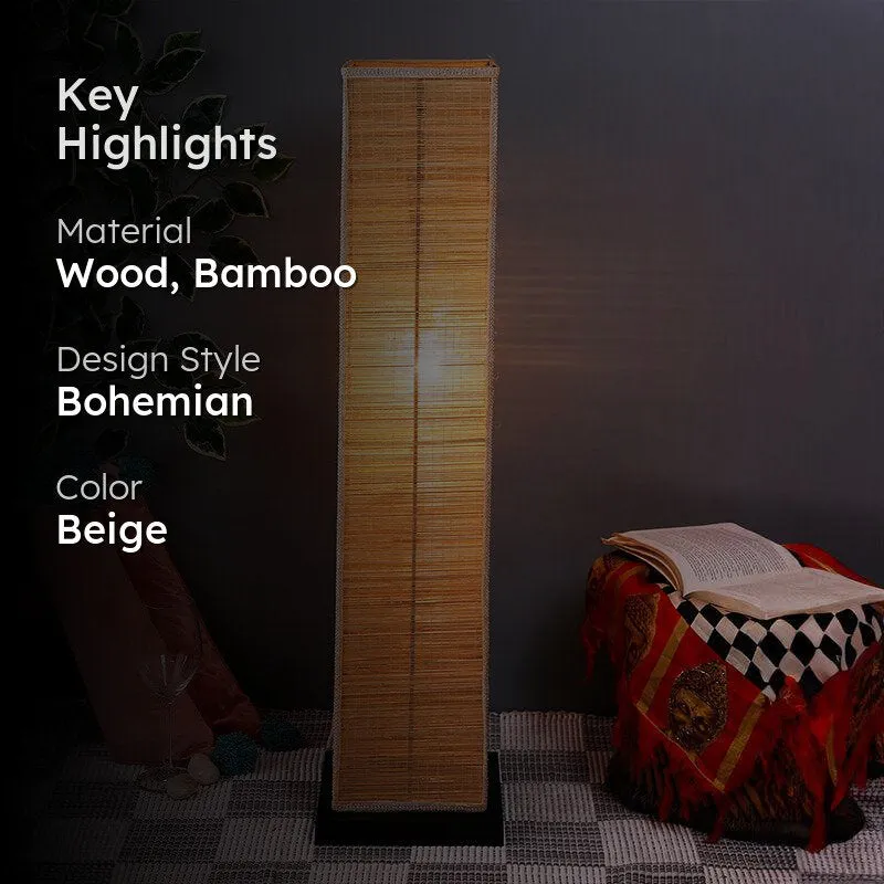 Abita Bamboo Wooden Floor Lamp - Beige media 2