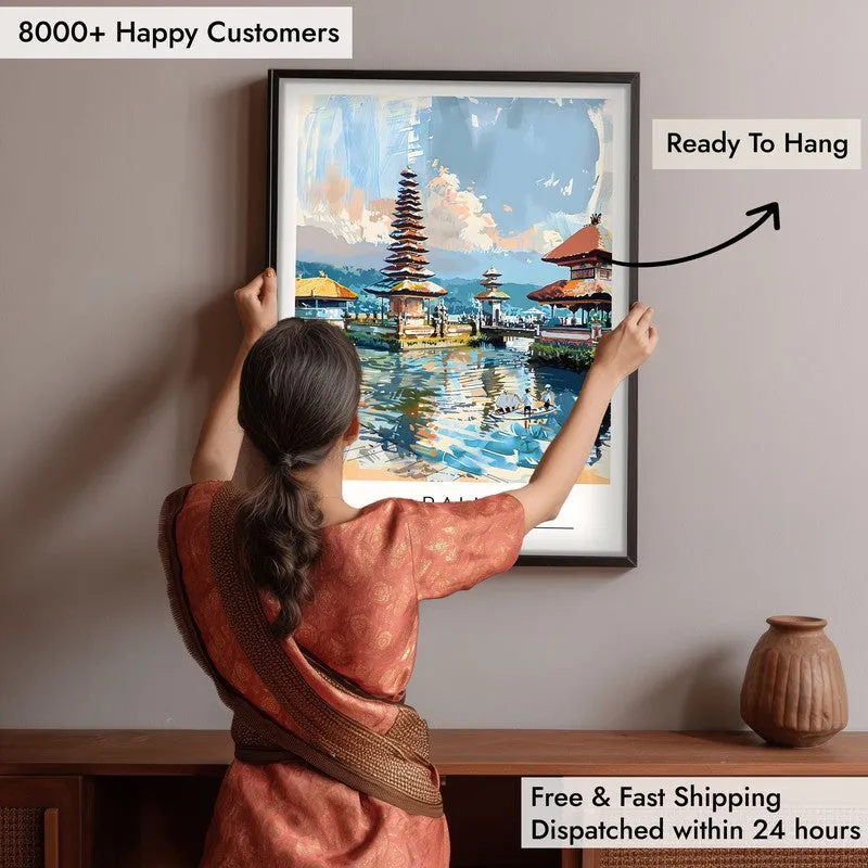 Vintage Bali Framed Canvas Wall Painting media 6
