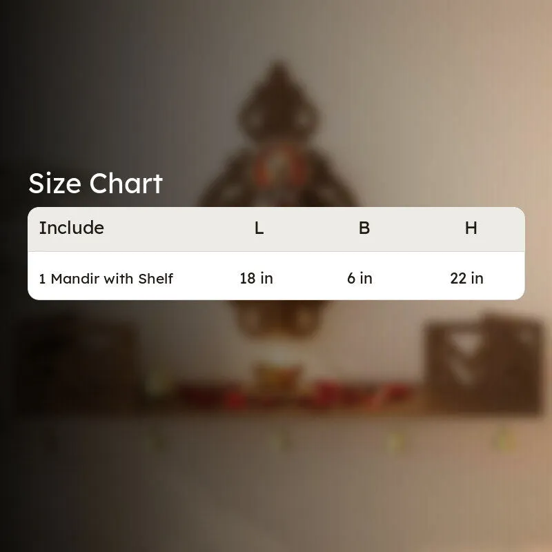 Celestial Prayer Mandir with Shelf (Brown) media 8
