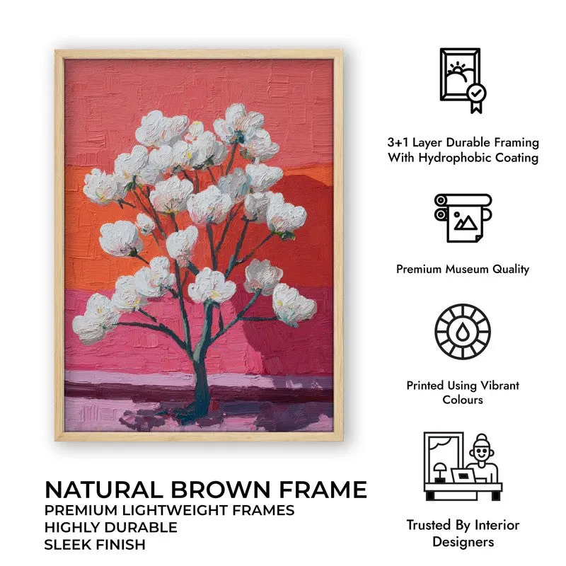 Pixelated Flora Canvas Wall Painting - Brown Frame media 10