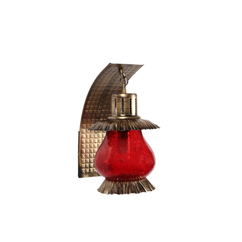 Crackle Red Iron Wall Lamp media 3