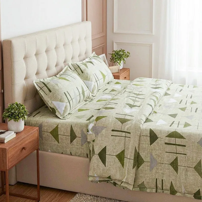 Arrow Truce Cotton Bedsheet (Green) - 144 TC media 3