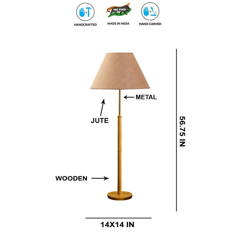 Earth Tone Wooden Floor Lamp - Brown media 8