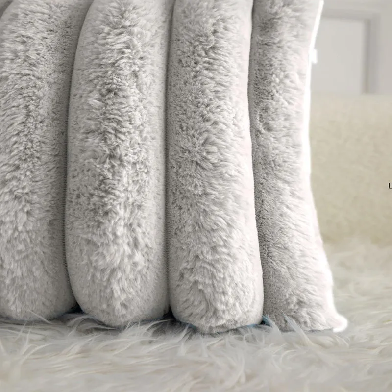 Stripe Luxe Cushion Cover Set (White) - Set Of Two media 5