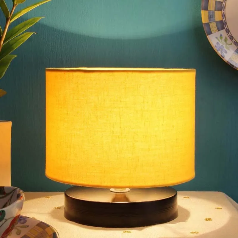 Dum Dum Fabric Table Lamp - Yellow,Black - 1