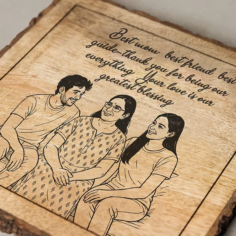 Best Mom Best Friend Best Guide Wood Showpiece - Square media 4