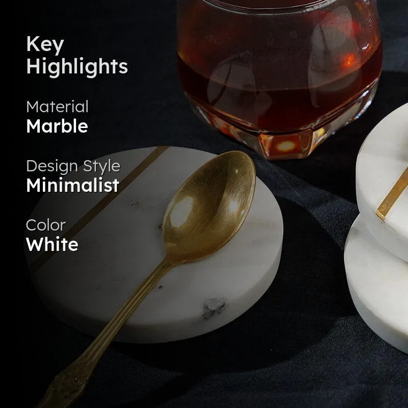 Billia Marble Coaster - Set Of Four media 2
