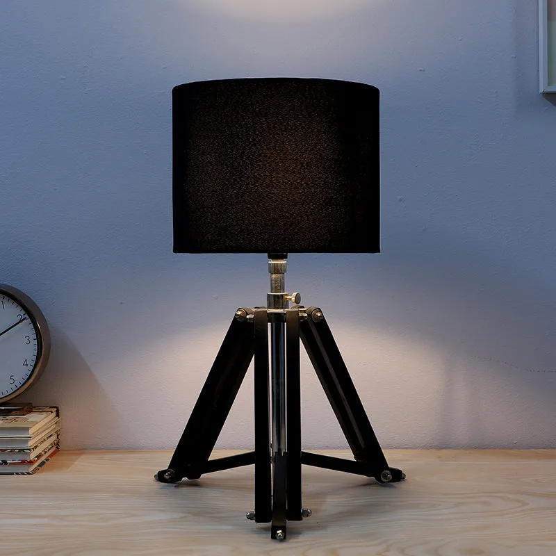 Urbane Solid Tripod Mango Wood Table Lamp - Black media 1