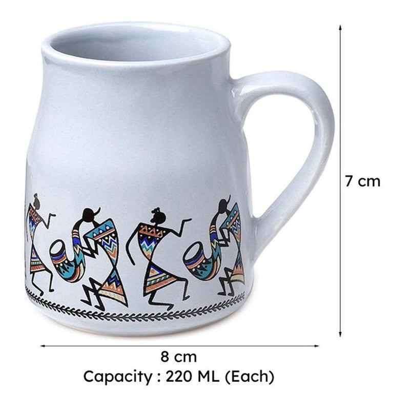 Tribal Ceramic Tea Cup (220 mL Each) -  Set of Six media 5