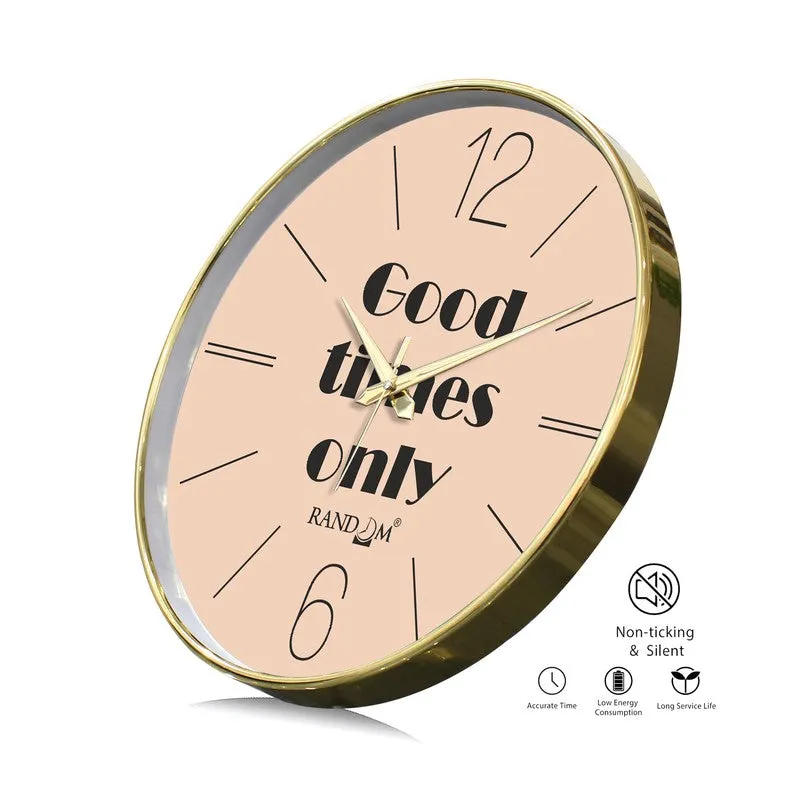 Good Times Only Round Analog Wall Clock - Peach media 7
