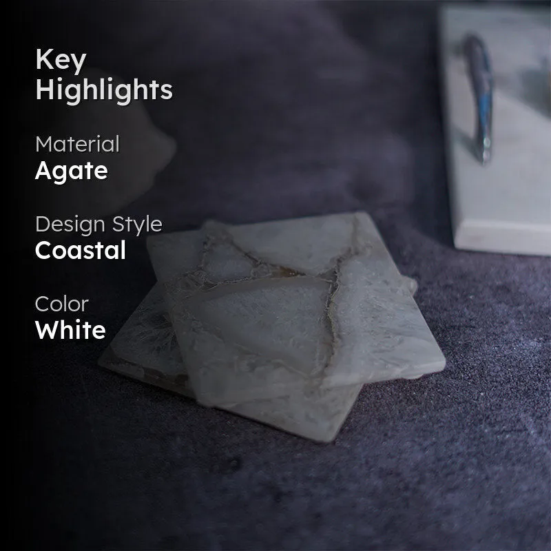 Crystal Agate Coaster (White) - Set Of Two media 2