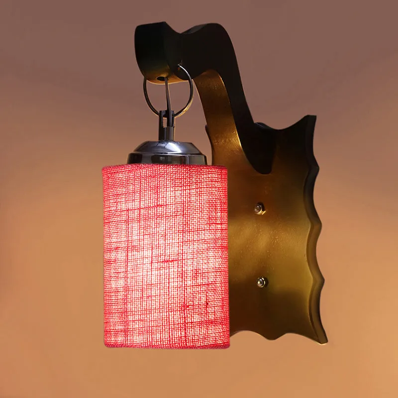Delphi Jute & Wooden Wall Lamp - Pink media 5