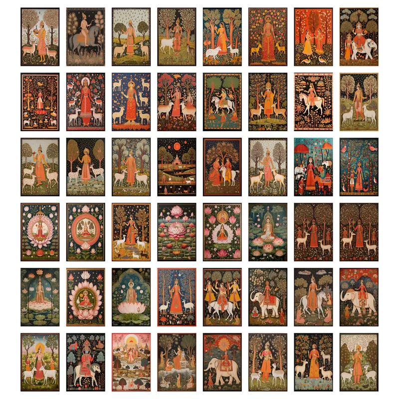 Madhubhani Collage Wall Poster - Set Of Fifty Four media 3