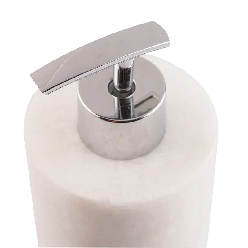 Alabaste Marble Soap Dispenser - White & Silver media 7
