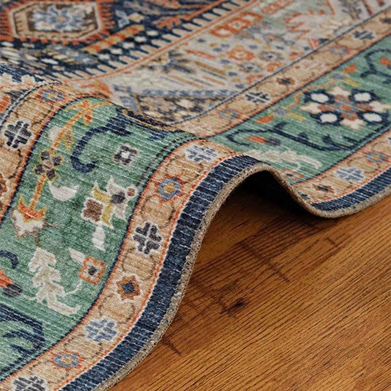 Noah Ethnic Polyester Carpet - Green & Peach media 4