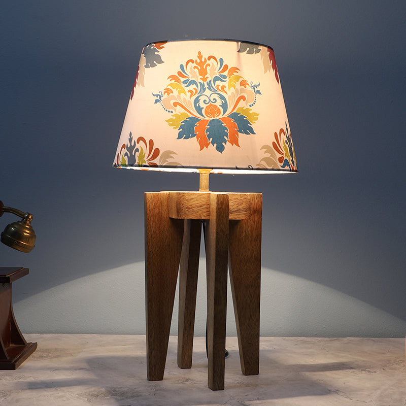 Nordlys Flux Printed Mango Wood Table Lamp - Multicolor