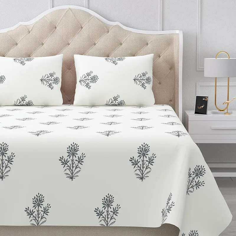 Ink Fleura Floral Cotton Bedsheet - 180 TC media 4