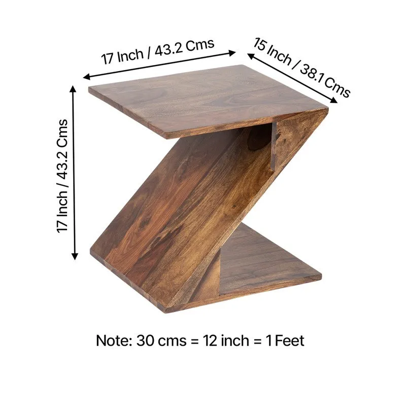 Rverox Sheesham Wooden Side & Bedside Table - Brown media 10