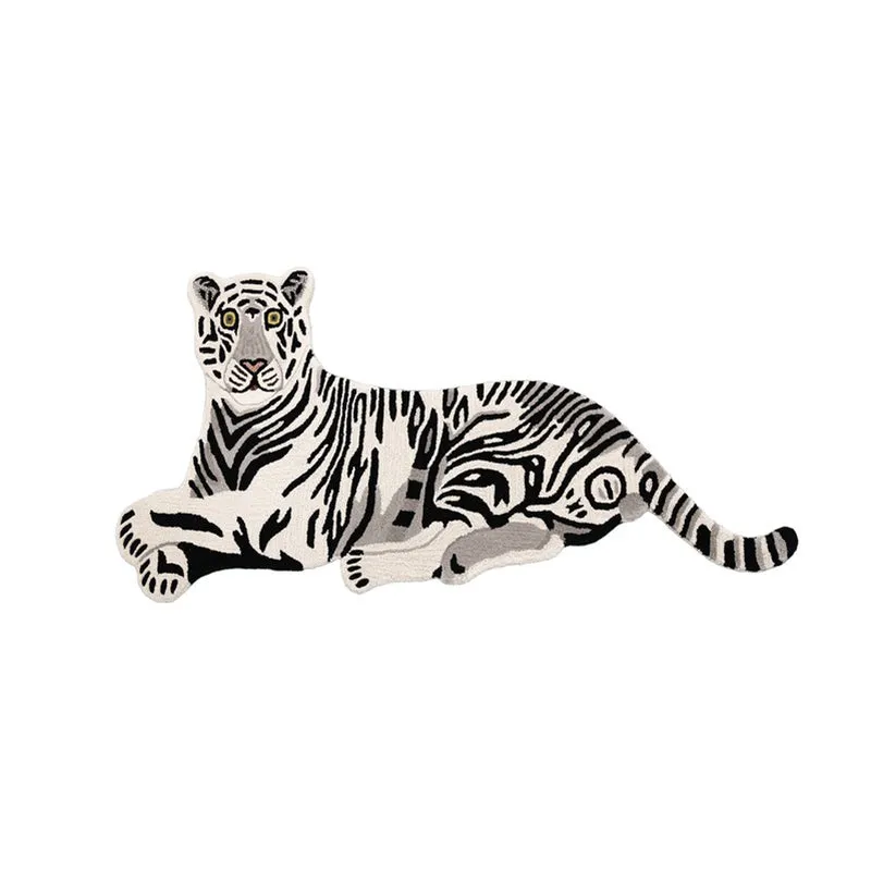 Tiger Cub Cotton Carpet - Black,White media 1
