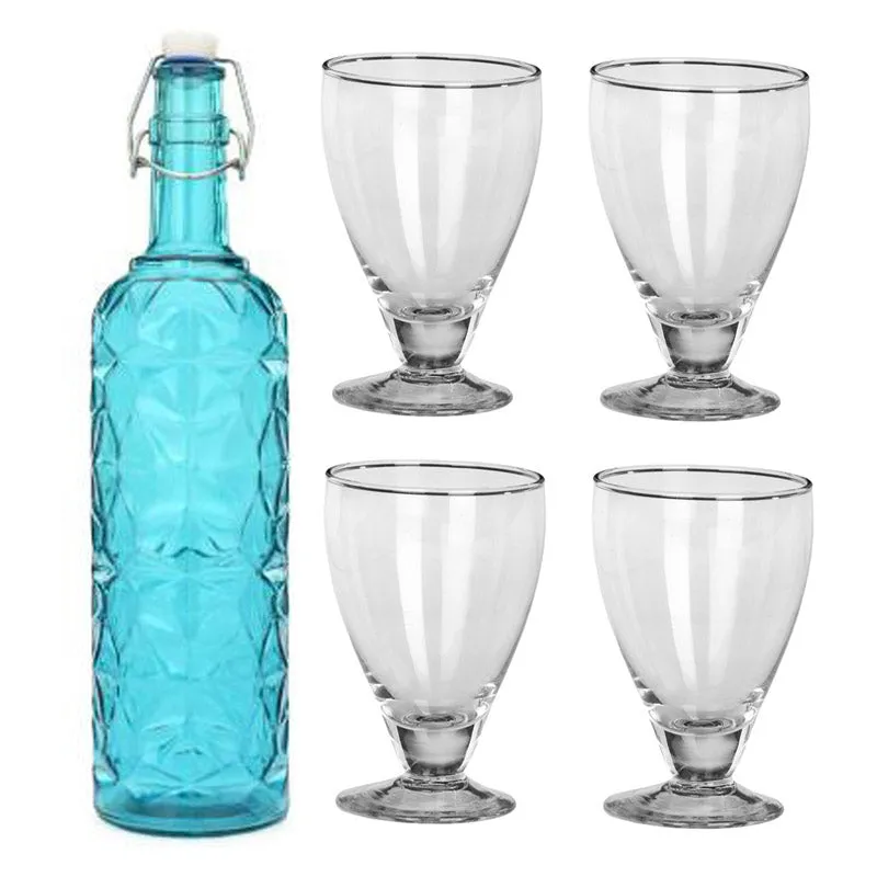 Griffi 1000 mL Water Bottle With 250 mL Glasses - Five Piece Set media 1
