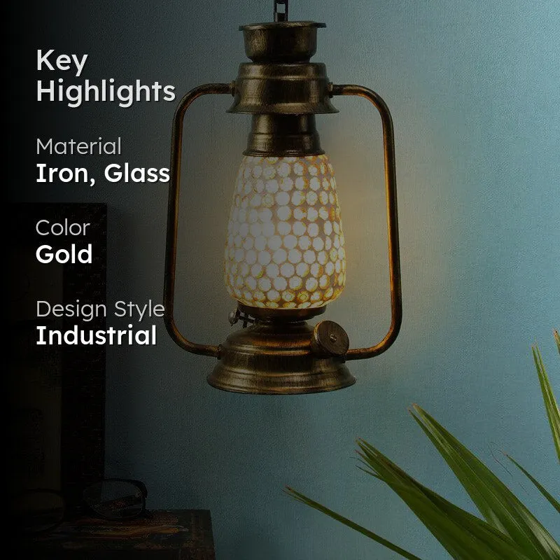 Navina Mosaic Lantern Iron Wall Lamp - Gold media 2