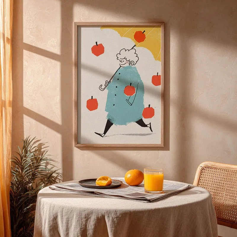 Fruit Fall Archival Canvas Wall Art - Brown media 4