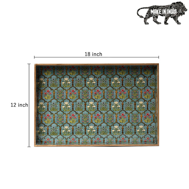 Fleur Jharokha Enamel Coated Serving Tray media 4