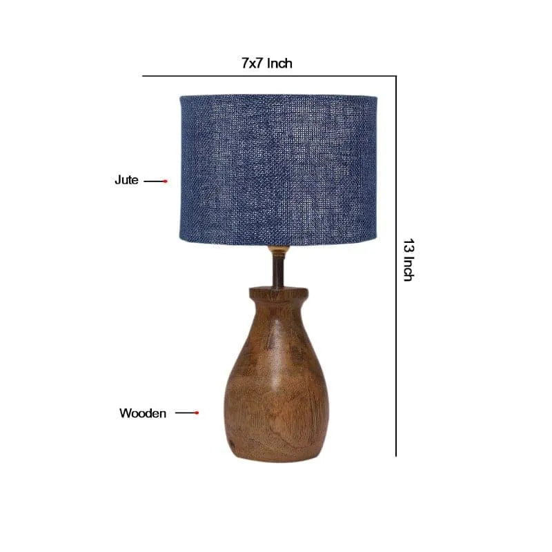 Sheldo Mista Fabric Table Lamp - Blue,Brown media 5