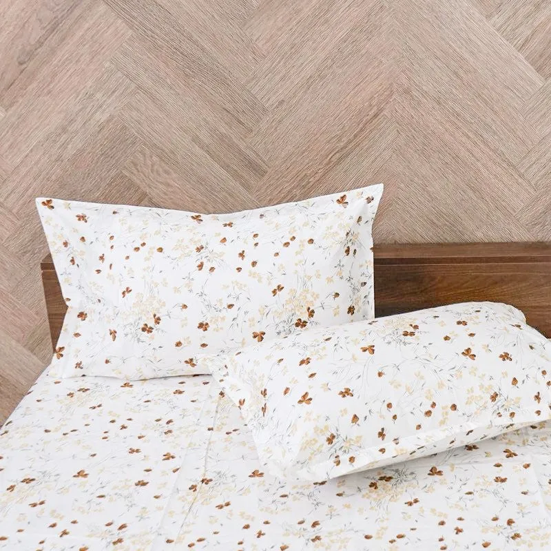 Vishva Floral Cotton Bedsheet (Yellow) - 180 TC media 4