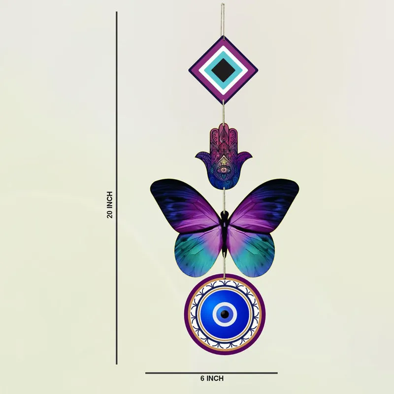 Butterfly Nazar I Polyester & MDF Wall Hanging - 5