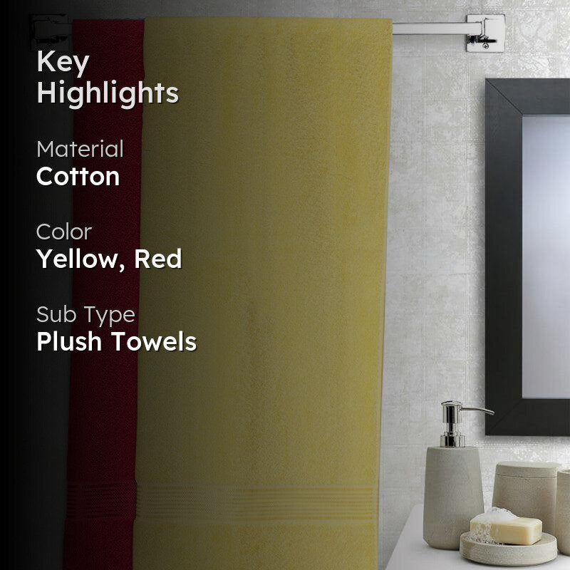 Bodil Bath Towel (Yellow & Red) - Set Of Two media 2