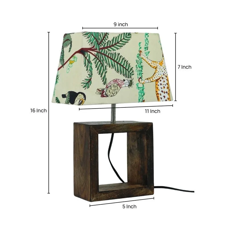 Wild Bloom Cotton Table Lamp With Wooden Base media 5
