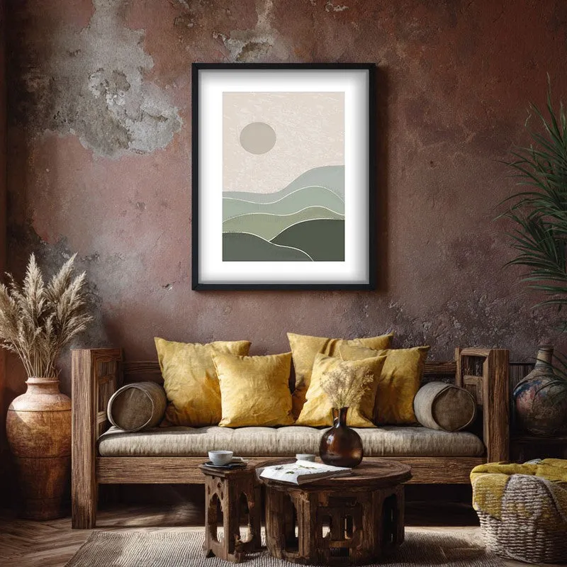 Muted Morning Canvas Wall Painting With Black Frame media 7