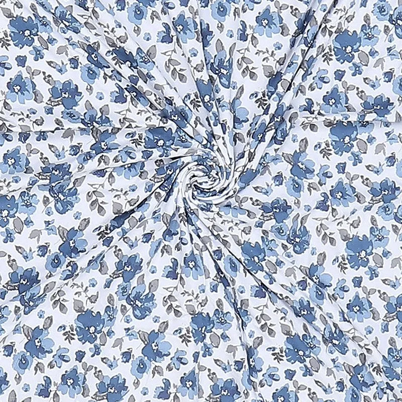 Monte Carlo Bloomeri Floral Polycotton Reversible Dohar (Blue) - 150 GSM media 6