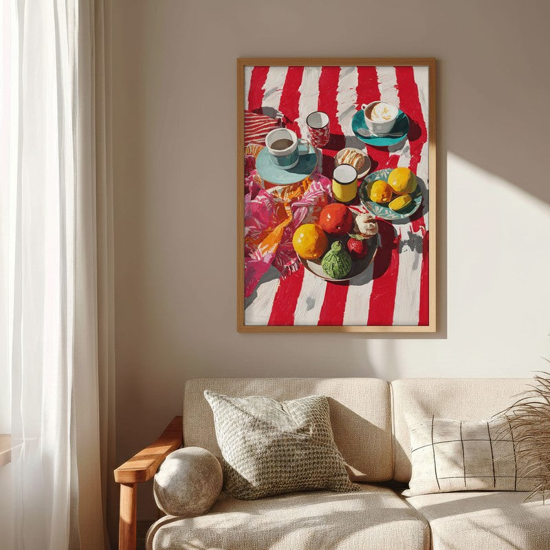 Tableya Canvas Wall Painting With Brown Frame