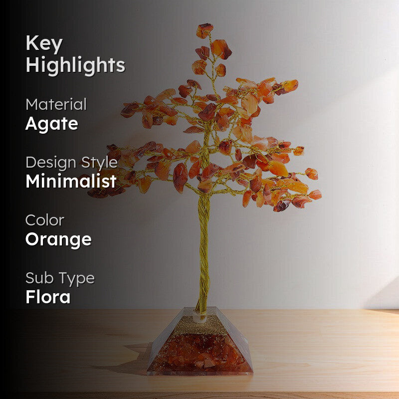 Agate Wish Tree Showpiece - Orange media 2