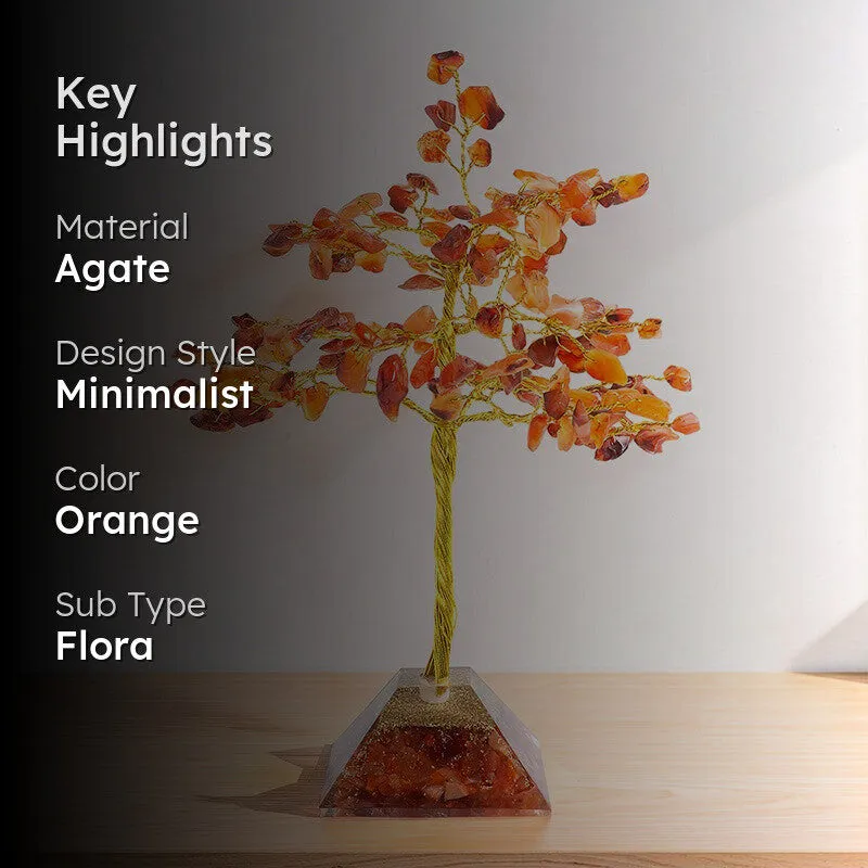 Agate Wish Tree Showpiece - Orange media 2