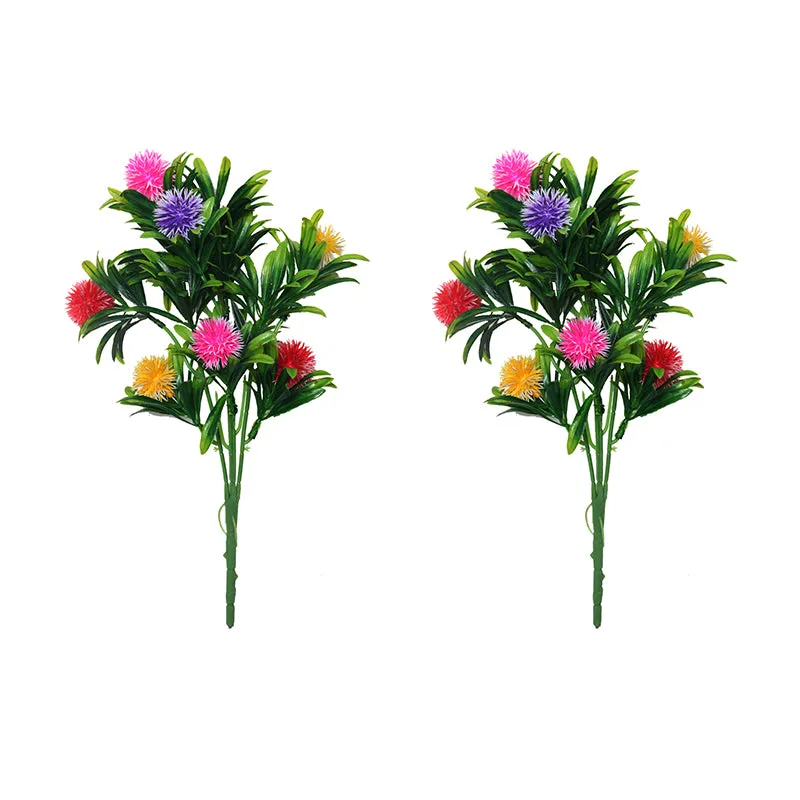 Faux Filosia Flower Bunch (Multicolor) - Set Of Two media 4