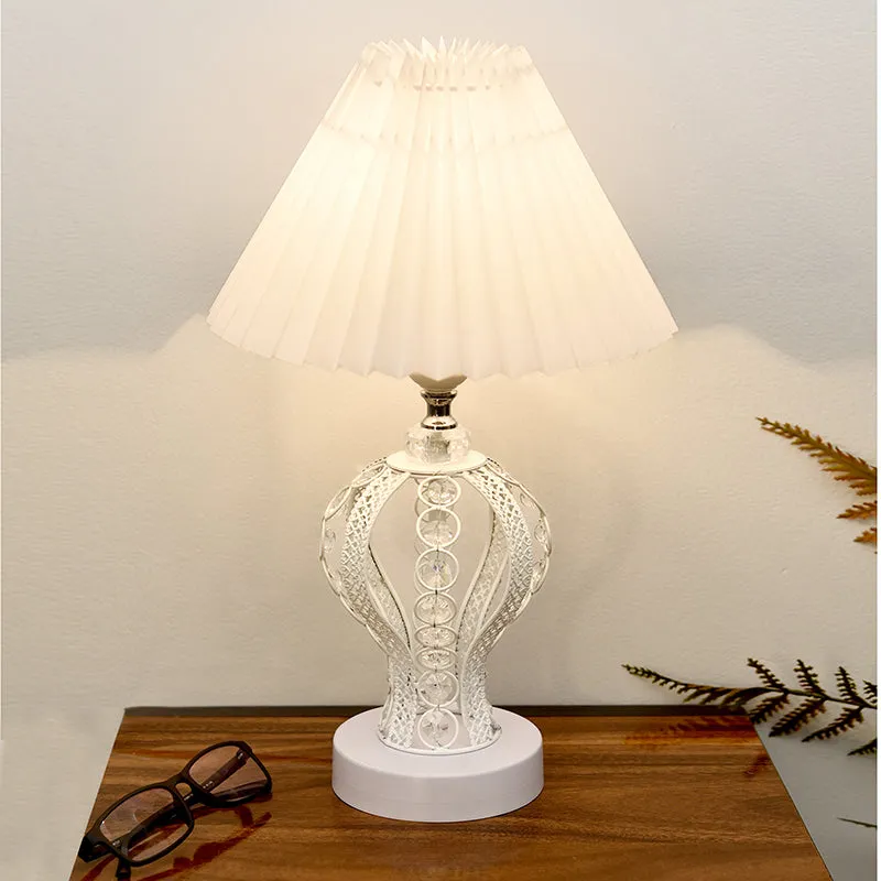 Irelle French Pleat Metal Table Lamp - White media 3